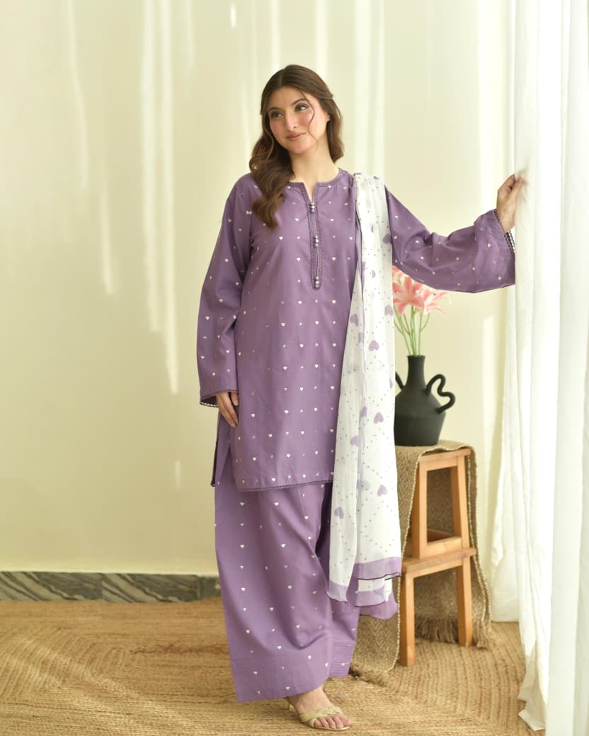 ROSE LAWN 3PC   PINK PURPLE